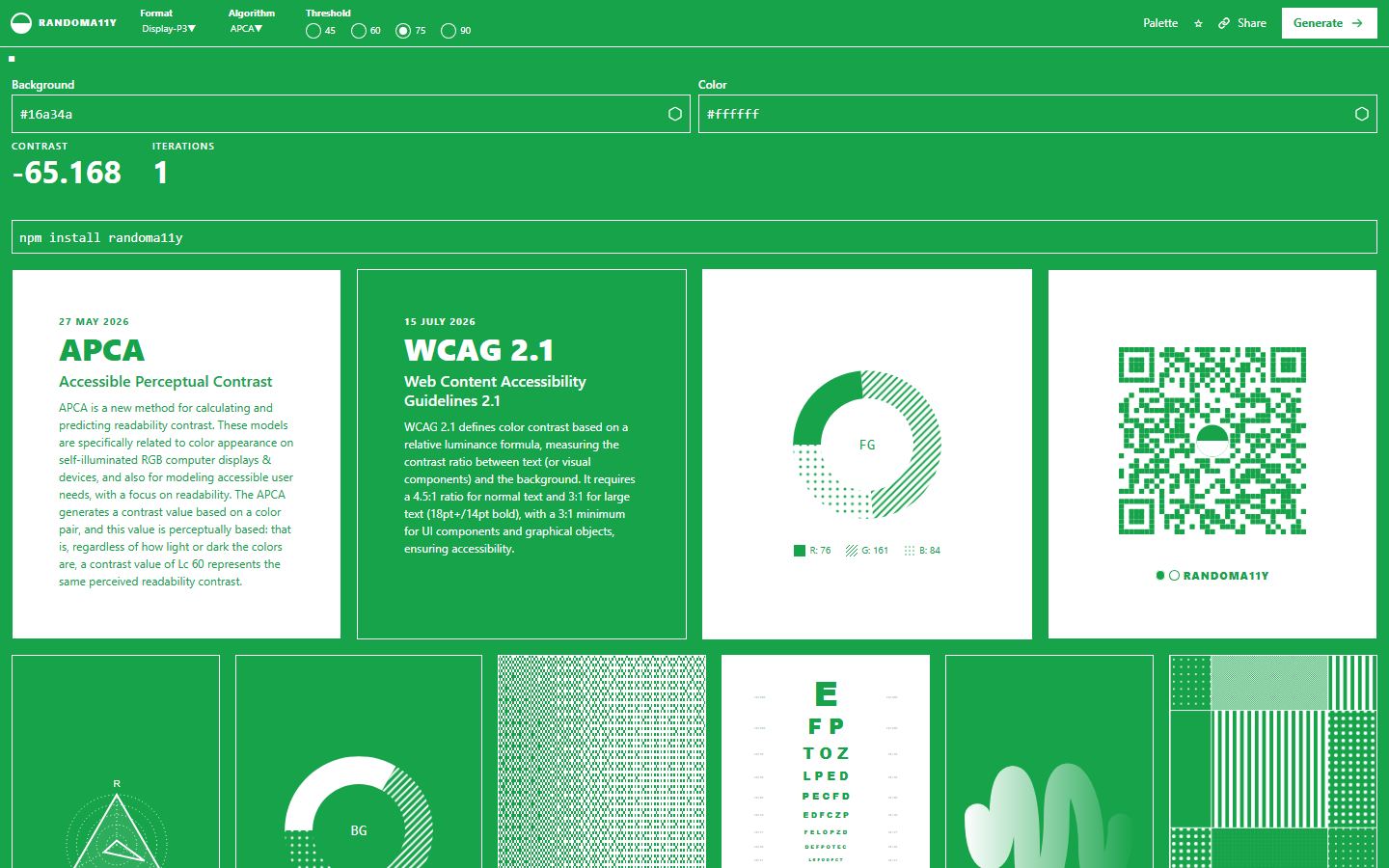 RandomA11y accessible color interface