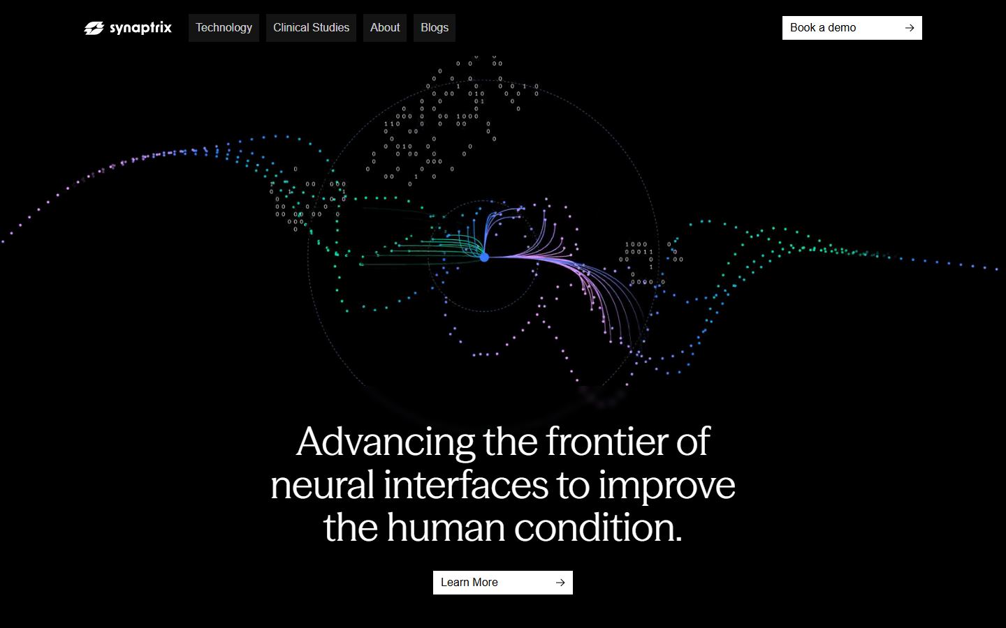 Synaptrix neural interface homepage