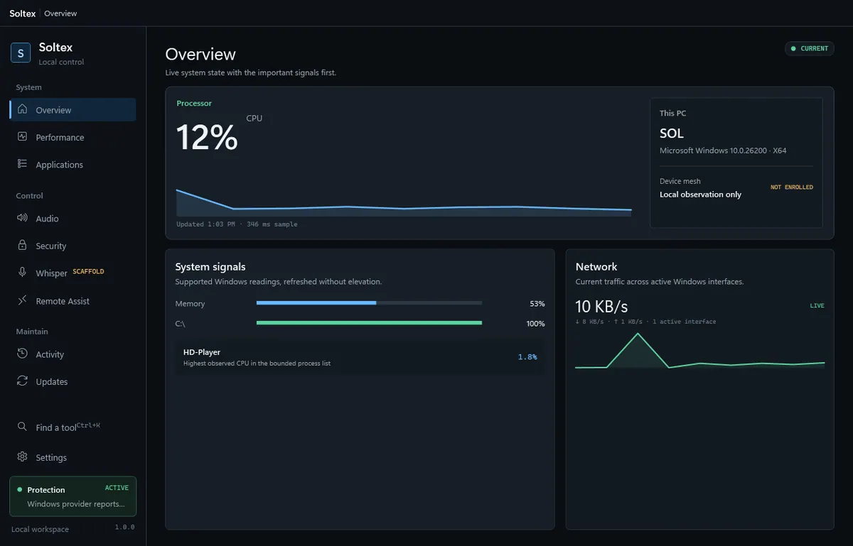 Soltex native Windows overview